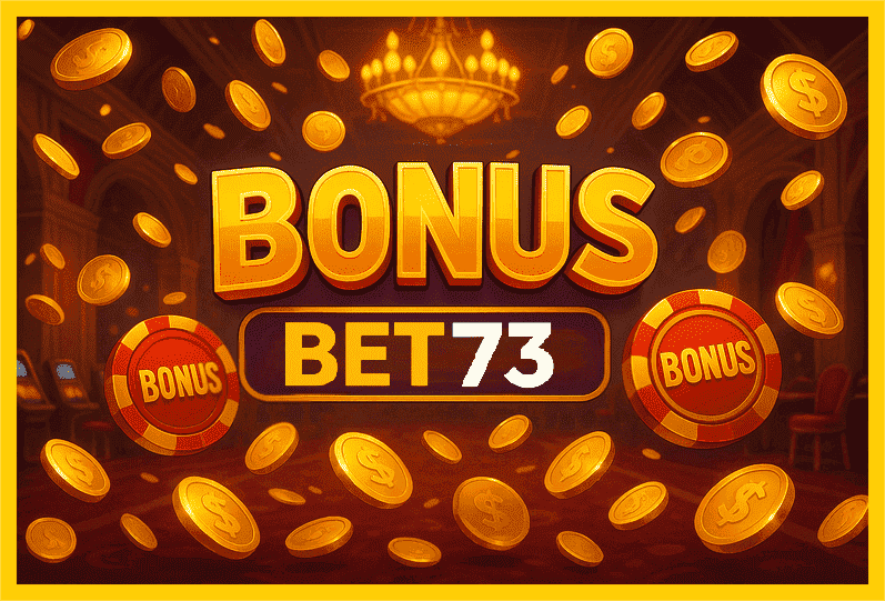 Imagem promovendo bônus BET73 com recompensas imperdíveis.